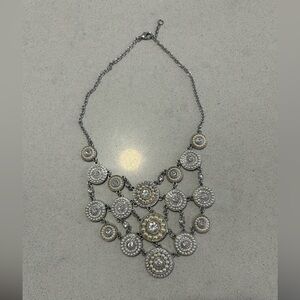 Silver and Pearl Statement Necklace